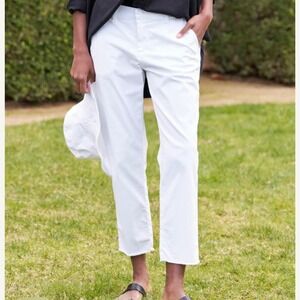 Frank & Eileen Wicklow Italian Performance Twill Pant in White SZ 6 Clean Girl